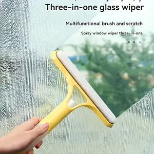 3 in 1 Window Cleaning Scraper, 2025 New Squeegee for Shower Glass, 3 in 1 Spray Function for Glass Doors for Windows Glass, Mirrors Scraper, Brush. All-Purpose Window Cleaner Tool lightweight silicone microfiber wipe home bathroom squeegee   patches
