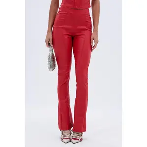 BIG CITY LIVIN FAUX LEATHER LEGGING IN RED