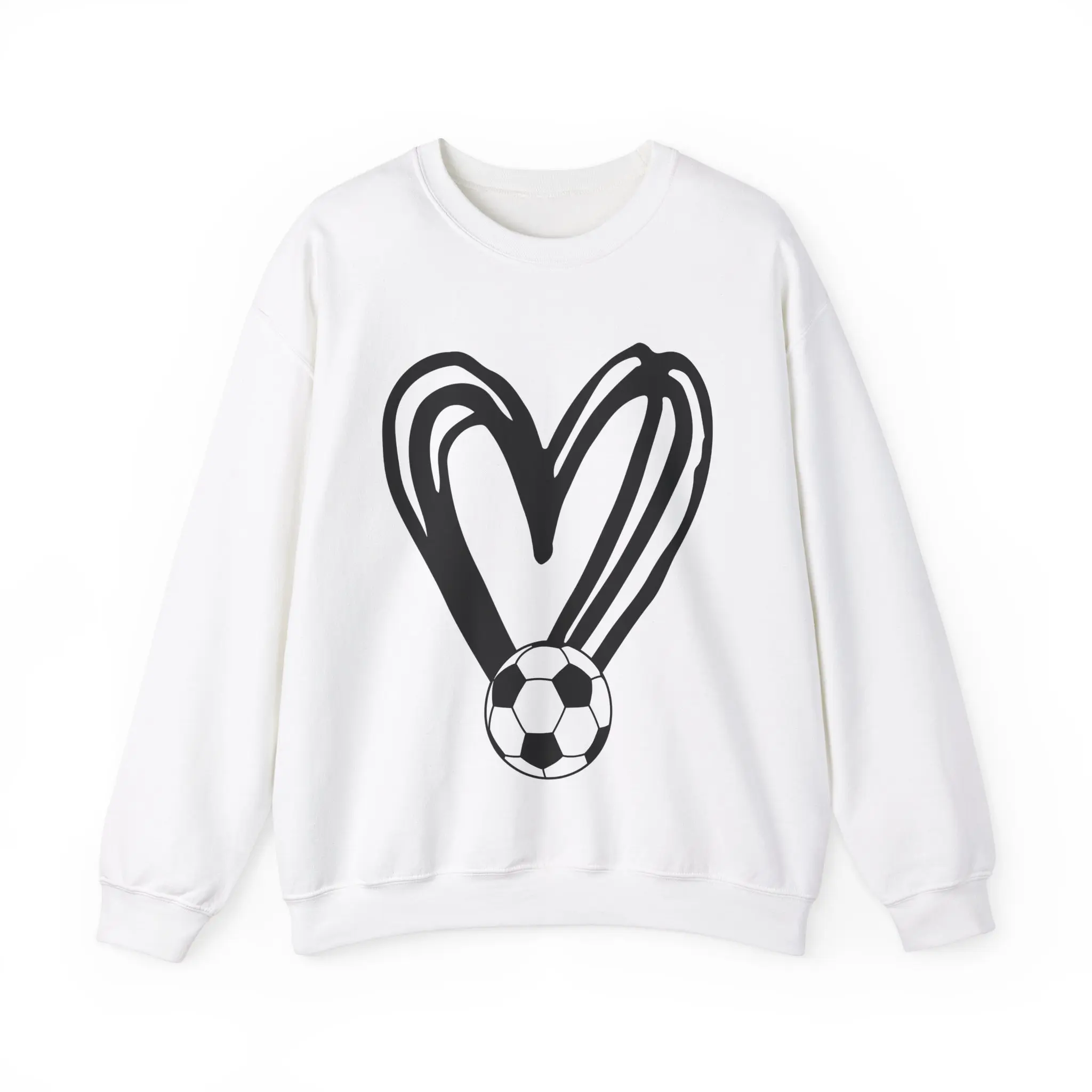 Soccer Love Heart Ball Players Sports Coach Sweatshirt, Soccer Fans Women Men Christmas Gifts Soccer Supporters Sweatshirt