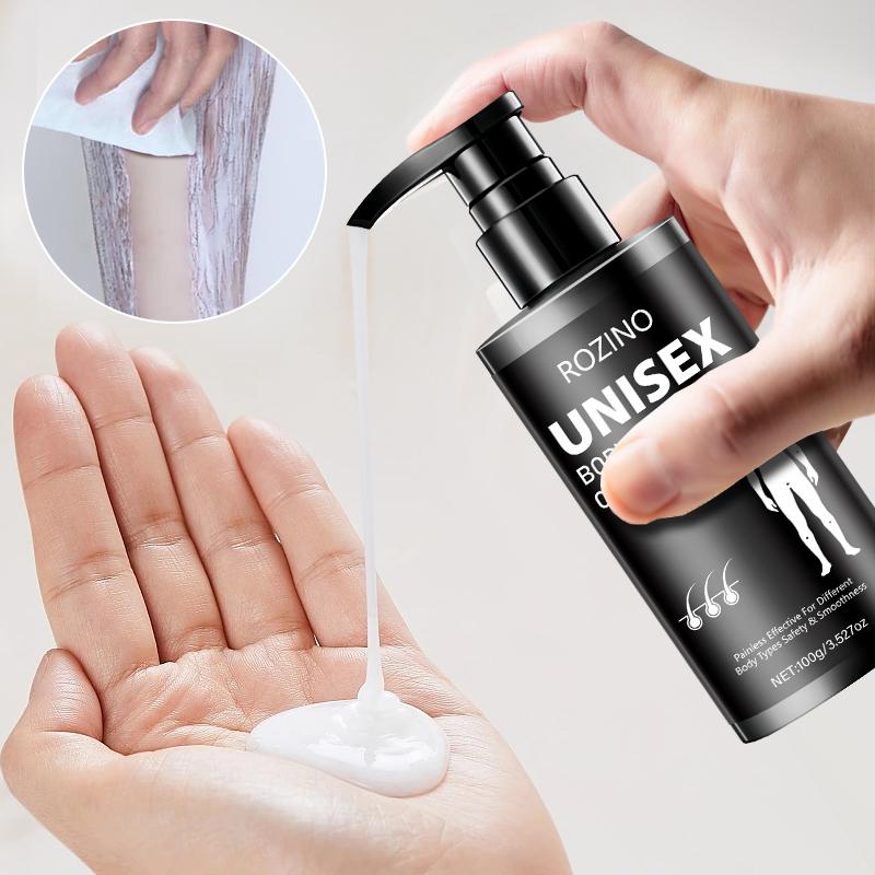 Rozino Body Hair Removal Cream 100g, Black Push Tube, Easy Apply for All Skin Types