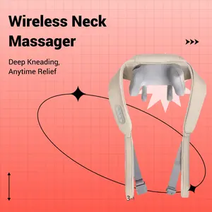 Wireless Neck and Shoulder Massager (with Heating Function) — 6D Deep Kneading Electric Massage Pillow for Neck, Back, Legs, and Full-Body Relaxation — Ideal for Home, Office, or Car Use. Perfect New Year and Christmas Gift Choice.