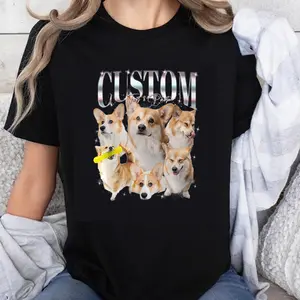100% Cotton Corgi Dogs Custom Design Print