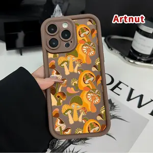 Soft Case for iPhone 16 Pro 15 14 Plus 16e 13 12 Mini 11 Promax X XS Max XR xsmax Mushroom Whimsy Tapestry Full Coverage Enhanced Lens Protection Rugged Durable Shell for Girl