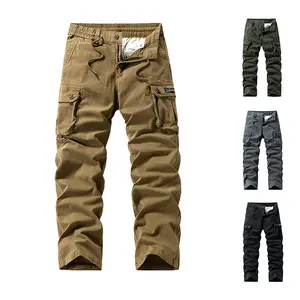Life Keeps Moving men’s casual loose cargo pants featuring a drawstring elastic waistband and button/zipper design; made from cotton—skin-friendly, breathable, and sweat-wicking fabric; multi-pocket practical long pants available in various colors; solid-