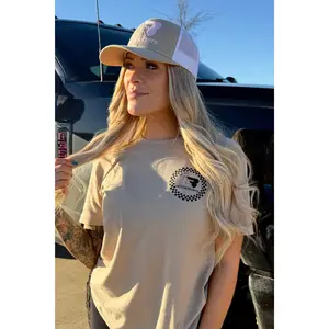 Heather Tan Checkered LB Tee