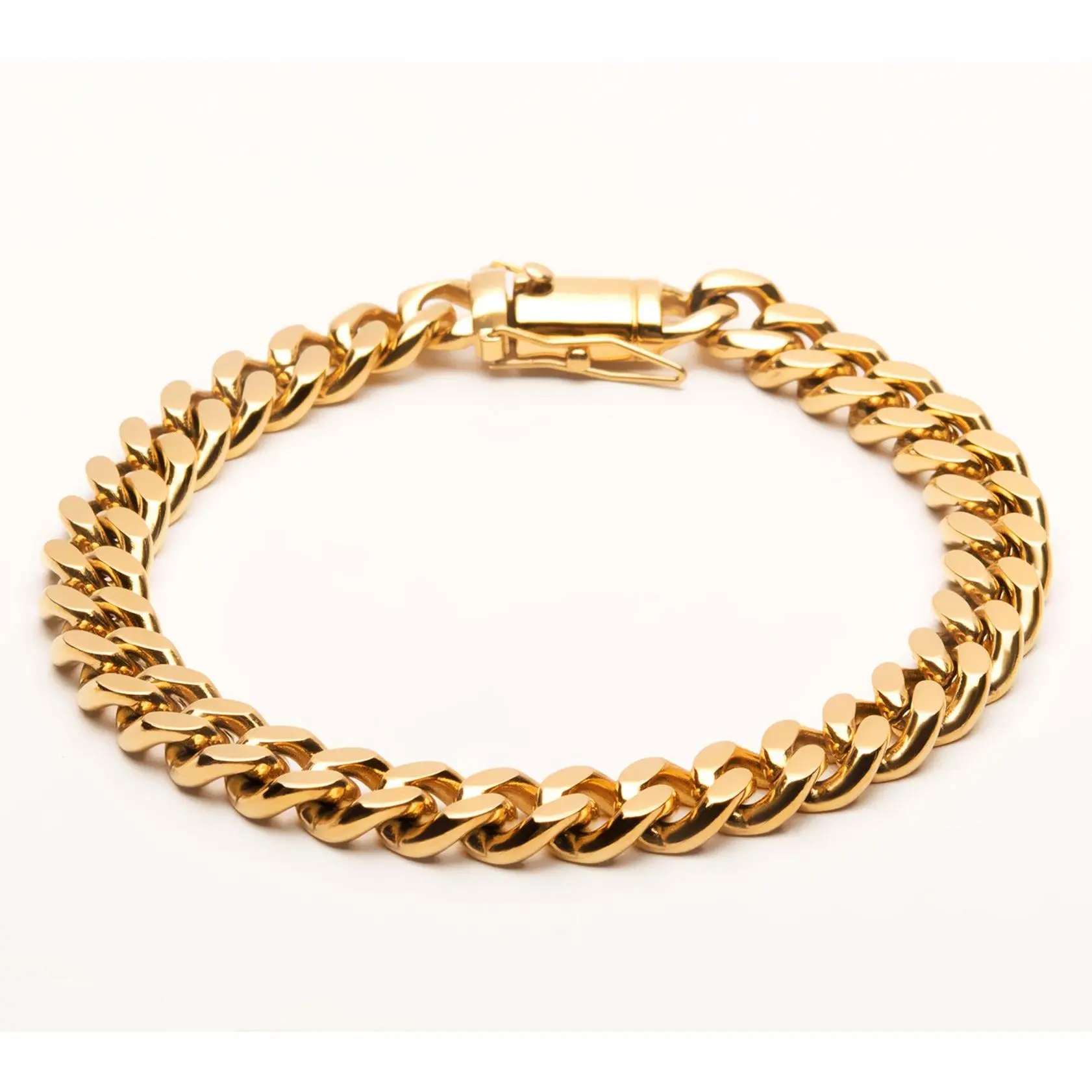 Verve Men's Goldtone Stainless Steel Wide Cur bLink Bracelet