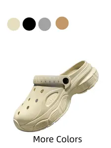 4 Colors Couple Style Comfortable Clogs, Size 36-45, Adjustable Buckle, Non-Slip & Wear-Resistant, Thick-Soled Design, Suitable for Daily Home & Outdoor Use