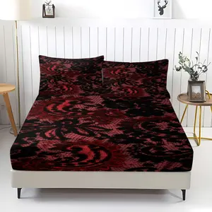 Dark Story Pattern Bed Skirt Set, Includes 1 Sheet and 2 Pillowcases, Non-Slip Dust Cover for Bedroom, Perfect Gift for Birthdays and Holidays
