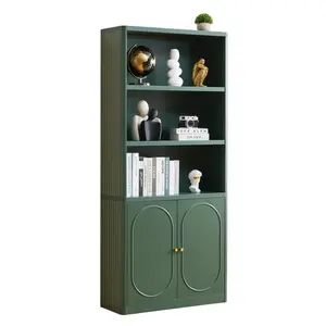 Giratree 70" Tall Bookshelf, 5 Tier Large Wood Bookcase with Doors, Modern Floor Standing Bookshelves and Bookcases, Open Display Shelves with Storage Cabinet for Living Room, Bedroom, Classroom, Office