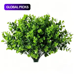 10/20 Bundles Artificial Faux Greenery Boxwood Plants, Fake Plant for Garden Porch, Window Box, Home Wedding, Farmhouse, Indoor Outdoor Decoration #GLOBAL PICKS
