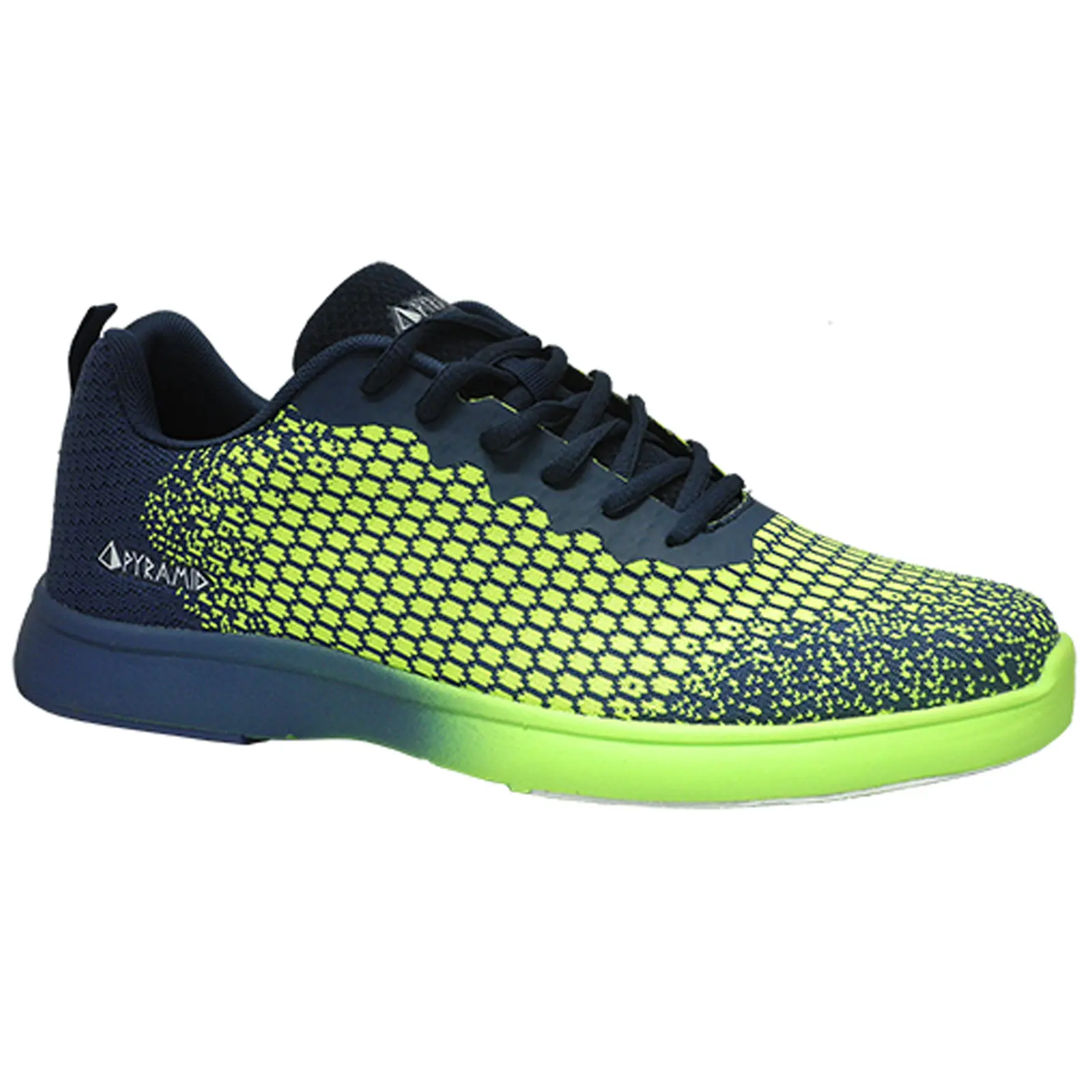 PYRAMID Men's Ultra-Lightweight Seamless Mesh Path Lite Bowling Shoes - Navy/Voltage Lime, Stylish Sporty Look for Male Adults, Universal, Varied Sizes, Athletic Sports Footwear, Training Footwear, Ultra-Lightweight Design