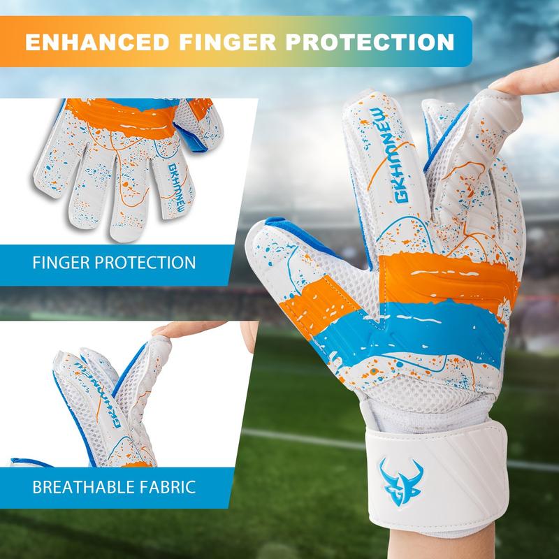 Soccer Goalie Goalkeeper Gloves – Pro-Level Super Superior Grip, Enhanced Finger Protection, Breathable & Durable Comfort for Training, Matches – Youth, Kids, Adult Sizes 6-10