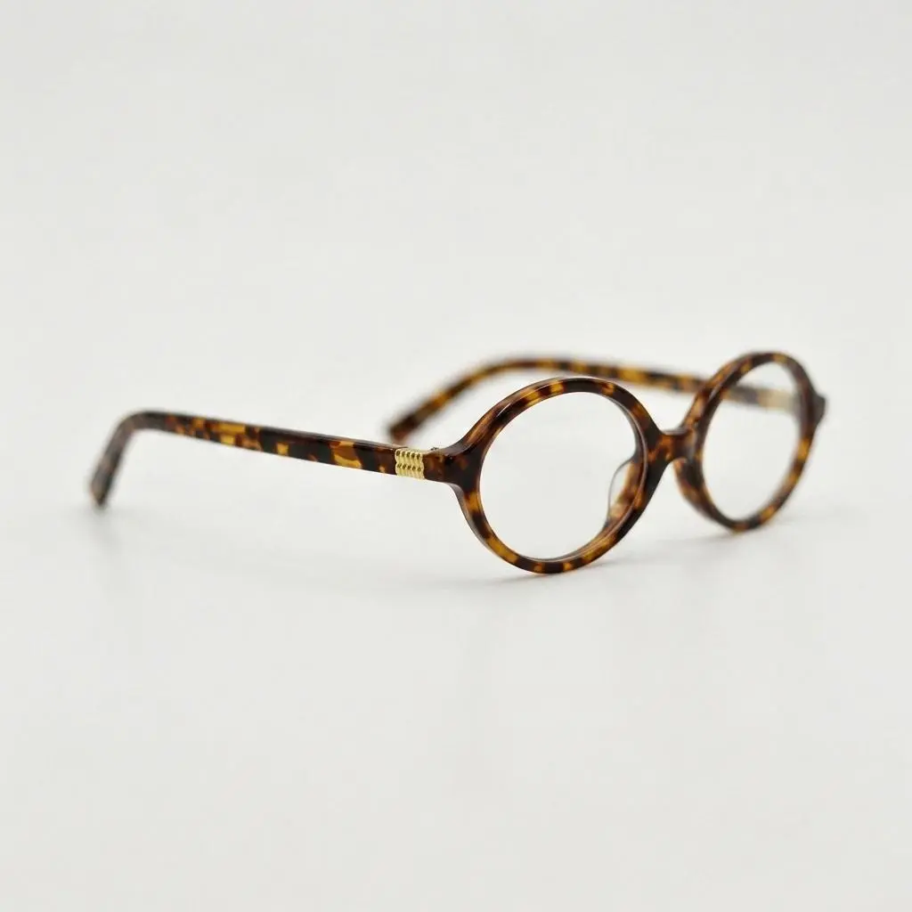 Trending Glasses, Unisex Round Tortoiseshell Frames - Lightweight Vintage Academic Eyewear Fashion, Aftermarket Non-Prescription Glasses, Daily Eyewear, Fashion Eyeglasses