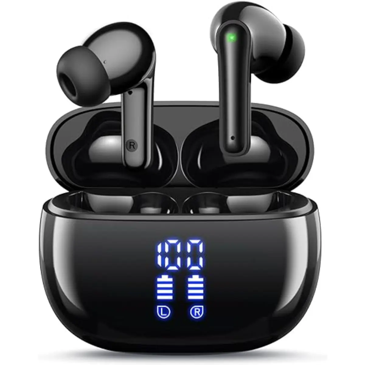 Ark eCart Wireless Earbuds BT Bluetooth Headphones, 40H Playtime Stereo IPX5 Waterproof Ear Buds, LED Power Display Cordless in-Ear Earphones with Microphone for iOS Android Cell Phone Sports Audio Electronic Headset