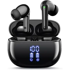 Ark eCart Wireless Earbuds BT Bluetooth Headphones, 40H Playtime Stereo IPX5 Waterproof Ear Buds, LED Power Display Cordless in-Ear Earphones with Microphone for iOS Android Cell Phone Sports Audio Electronic Headset
