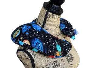 Heavenly Hollow Planets Cervical Neck Hot Cold Herbal Pack Organic Flax Seed Heat Wrap Microwave Therapy 15x14 Inch Natural Aromatherapy