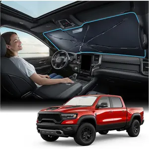 Nmoiss Windshield Sun Shade Umbrella [Vinyl Coating Heat Shield] for 2010-2026 Ram Trucks 1500 2500 3500 Accessories, Protect Car from Sun Rays & Heat Damage Keep Cool and Protect Interior