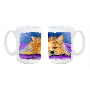 212 MAIN Yorkie Ceramic Mug - 15oz Large Reusable Ceramic Drinkware, Microwave-Safe, Dishwasher-Safe, Ideal for Coffee, Tea
