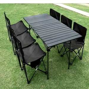 1pc Lightweight Portable Foldable Camping Table with Storage Bags - Durable Rollable Design for Outdoor, Beach, Picnic, Backyard, BBQ & Parties