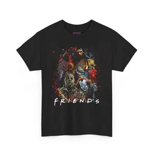 FRIENDS Freddy Kruger, Jason, Michael Myers, Chucky, Pennywise Horror Movie Cotton T-Shirt