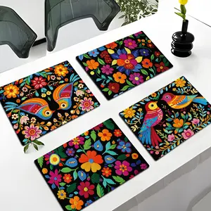 4 DIY Diamond Decorative Placemats, Desktop Faux Leather Placemats, Picimia Pattern Kitchen Table Supplies Home Decoration Is Suitable For Holiday Table Use And Holiday Gifts.