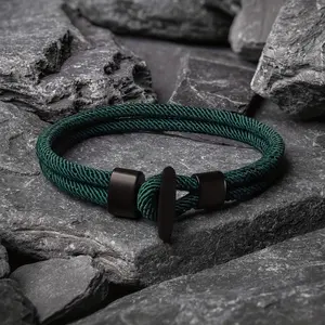 1pc Milan Line Bracelet from The Ocean Collection Featuring a Boat Anchor Design And Whale Tail, a Unique Braided Rope Bracelet Suitable for Both Men And Women