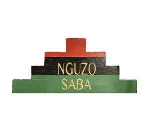 Hand-Painted Pan-African Kwanzaa Kinara with Marcus Garvey Flag Design