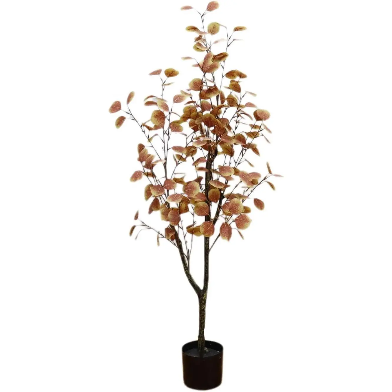 Large Eucalyptus Plant Artificial, 120cm Autumn Leaves Eucalyptus Artificial Tree with Pot Decorative Plants for Indoor and Outdoor Use, Home, Living Room, Office