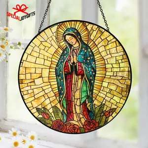 Our Lady of Guadalupe Stained Glass Suncatcher, Religious Virgin Mary Suncatcher, Guadalupe Window Hanger, Mother of God,Blessed Mother Gift