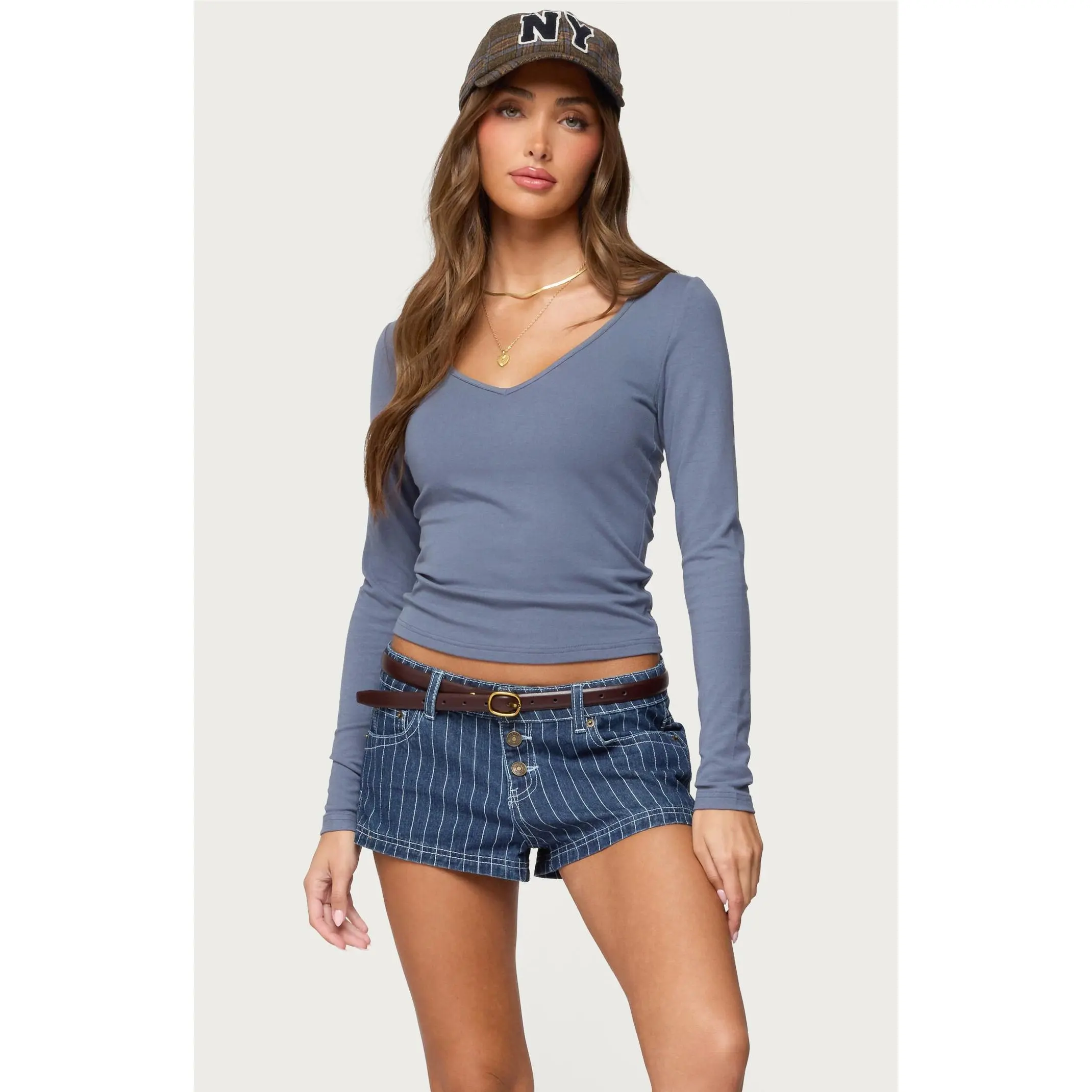 Edikted Women's Moreen Ribbed Long Sleeve T-Shirt