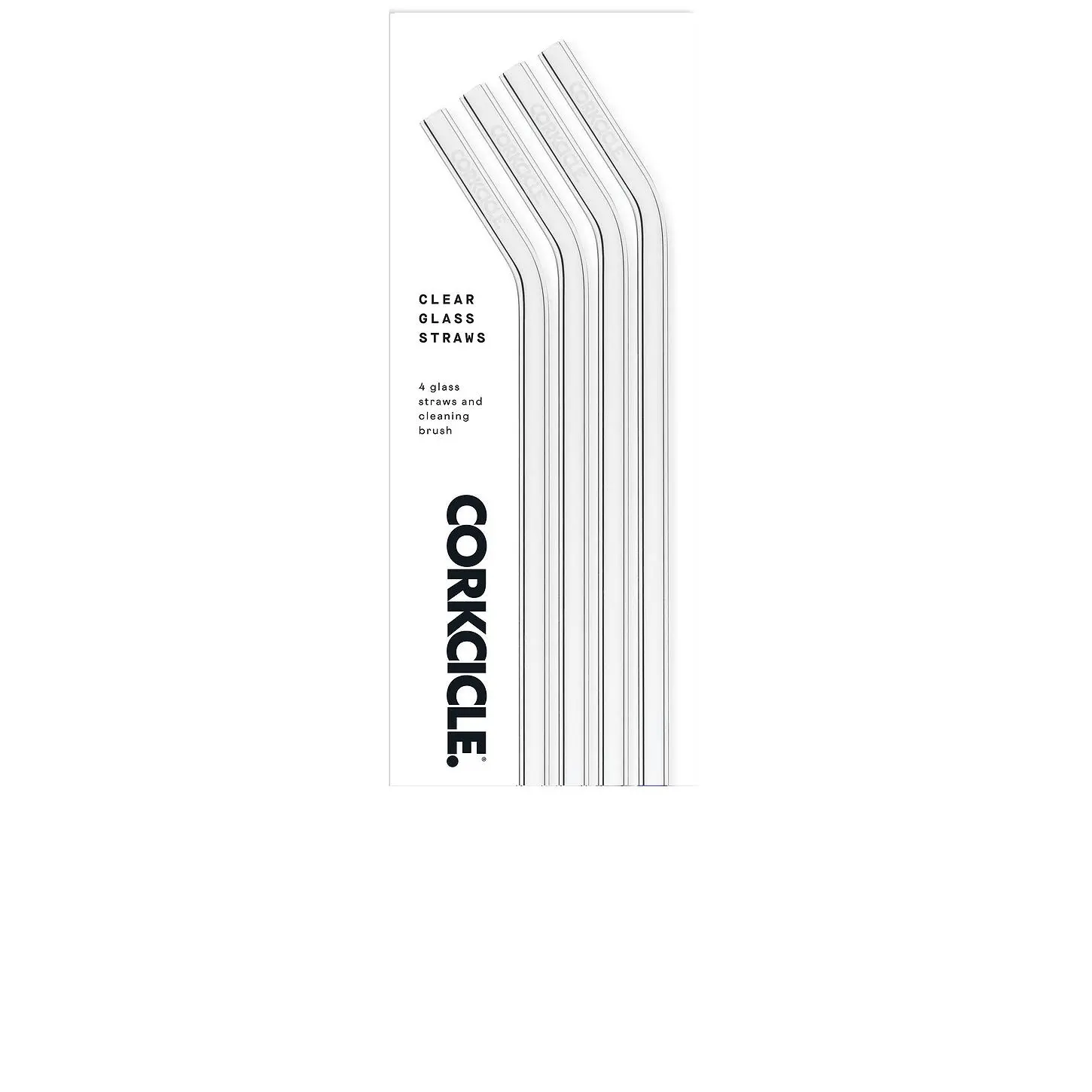 Corkcicle Clear Glass Straws 4 Pack in Clear Corkcicle Clear Glass Straws 4 Pack in Clear
