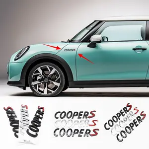 Mini Cooper S Car 3D Letter Decoration Sticker, Self-Adhesive Front Grille Tail Trunk Emblem, Fits Mini Cooper S, Automotive Accessories