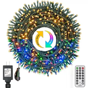 Christmas Lights 300 LED 108FT Color Changing Christmas Tree Lights with Warm White & Multicolor, 11 Modes  and Connectable Christmas String Lights with Remote for Xmas Decorations