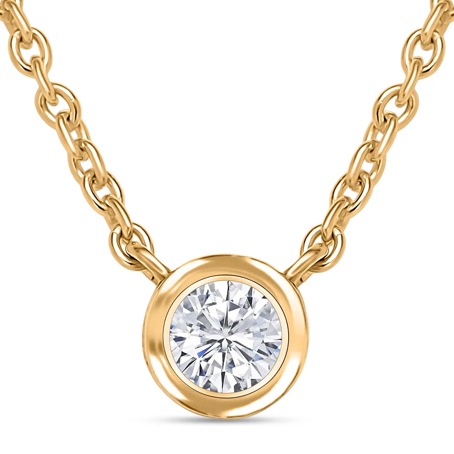Luxuriant Lab Grown Diamond GH SI 0.25 ctw Necklace in 18K Vermeil Yellow Gold Over Sterling Silver 18 Inches Christmas Gifts