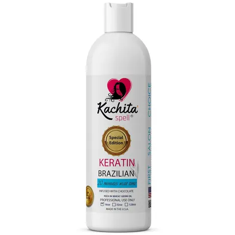 Kachita Spell Brazilian Keratin Chocolate Treatment 16 fl oz - Hair Straightening, Frizz Control, Hydrating & Repairing - Made in USA - Haircare