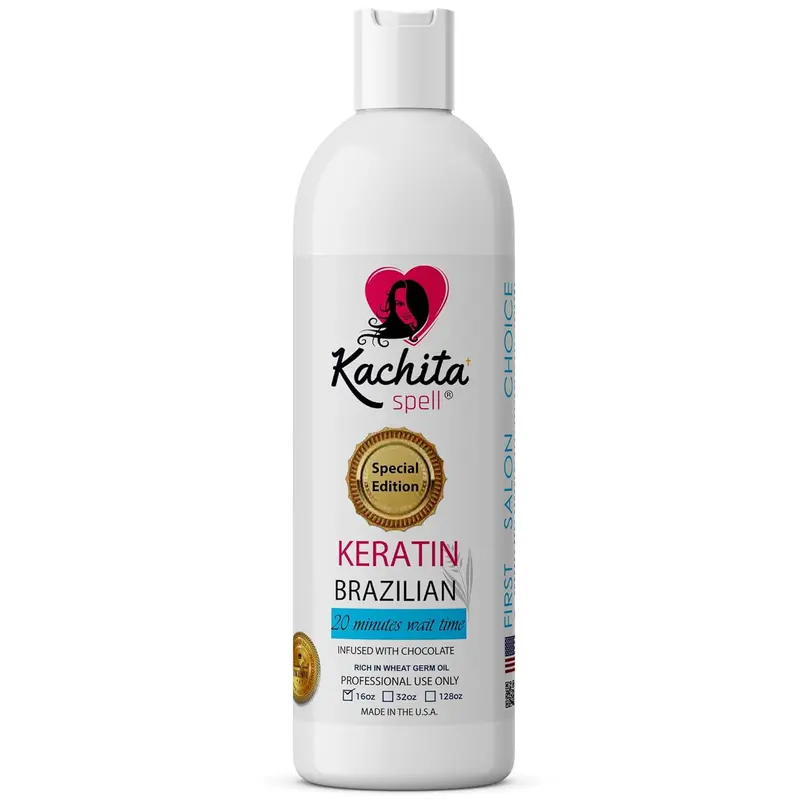 Kachita Spell Brazilian Keratin Chocolate Treatment 16 fl oz - Hair Straightening, Frizz Control, Hydrating & Repairing - Made in USA - Haircare