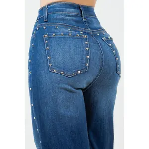 Camila Studded Wide Leg Jean