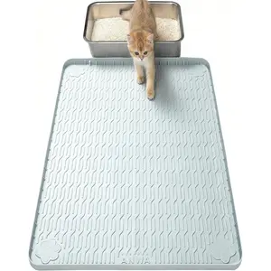 ANWA Waterproof Cat Litter Rug, 40" x 28" Extra Large Silicone Cat Litter Mat Litter Trapping Mat, Fits Automatic Litter Box Robot, Heavy-Duty, Easy to Clean