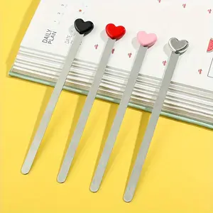 Heart Shaped Bookmark, 1 Count Stainless Steel Bookmark, Reading Bookmark, Office Stationery & Supplies, Gift for Book Lovers, Book Accessories
