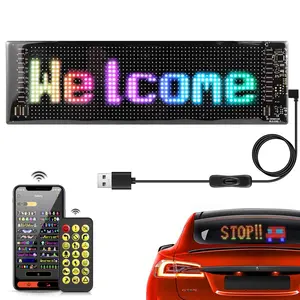 APP Control LED Sign, USB Powered 5V LED Store Sign, Christmas DIY Decoration Custom Text Pattern Animation Programmable LED Display for Home, Car, Store