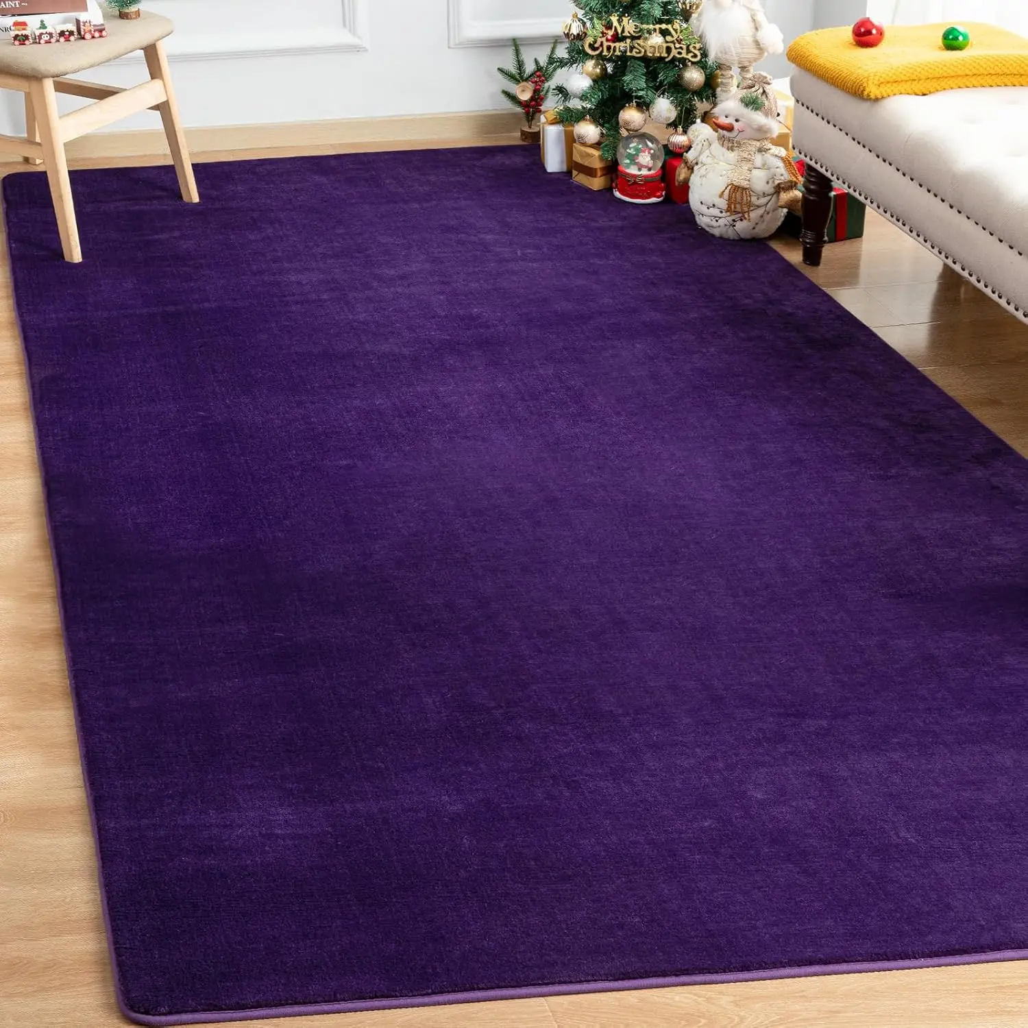 Shag Area Rug Fluffy Carpets, 5x7 Purple Washable Living Room Bedroom Rugs, Soft Fuzzy Indoor Rugs for Dorm Boys Girls  Room   Decorations