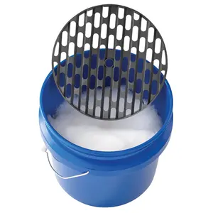 4-Gallon Car Plastic Wash Bucket with Grit Screen and Convenient Carry Handle