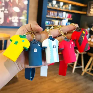 Keychain football world cup jersey figurine keychain internet celebrity backpack pendant creative small gift