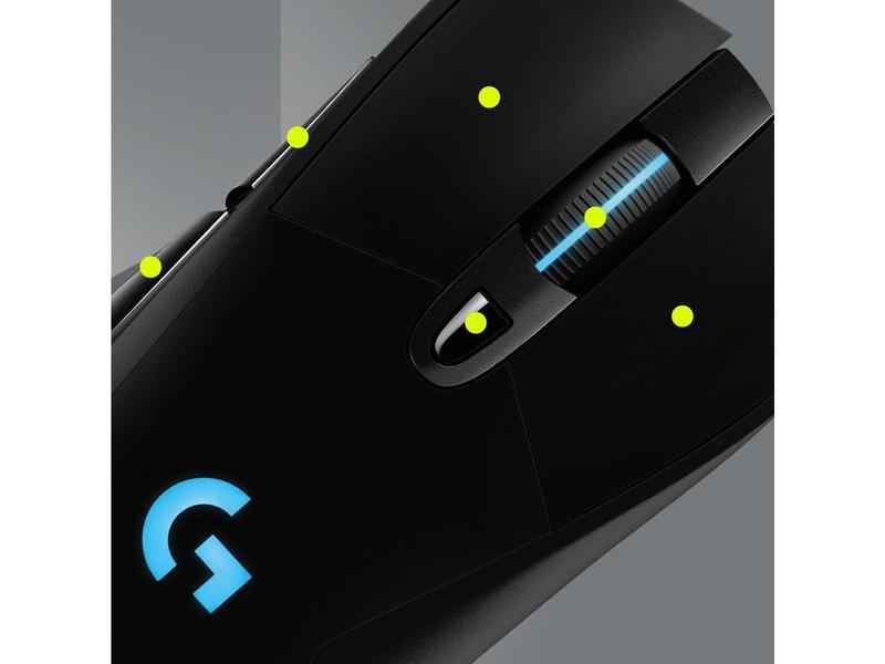 Logitech G703 Lightspeed Wireless Gaming Mouse W/Hero 25K Sensor, PowerPlay Compatible, Lightsync RGB, Lightweight 95G+10G Optional, 100-25, 600 DPI, Rubber Side Grips - Black