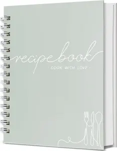 Recipe Book to Write in Your Own Recipes - Spiral Blank Cookbook 150 Pages Holds 144 Recipes - Elegant Waterproof Cover Big Recipe Journal - Easy to Use Layout