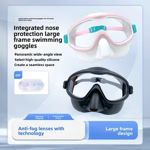 Large-frame anti-choking swimming goggles, swimming equipment, high-definition anti-fog eye and nose protection, waterproof swimming goggles