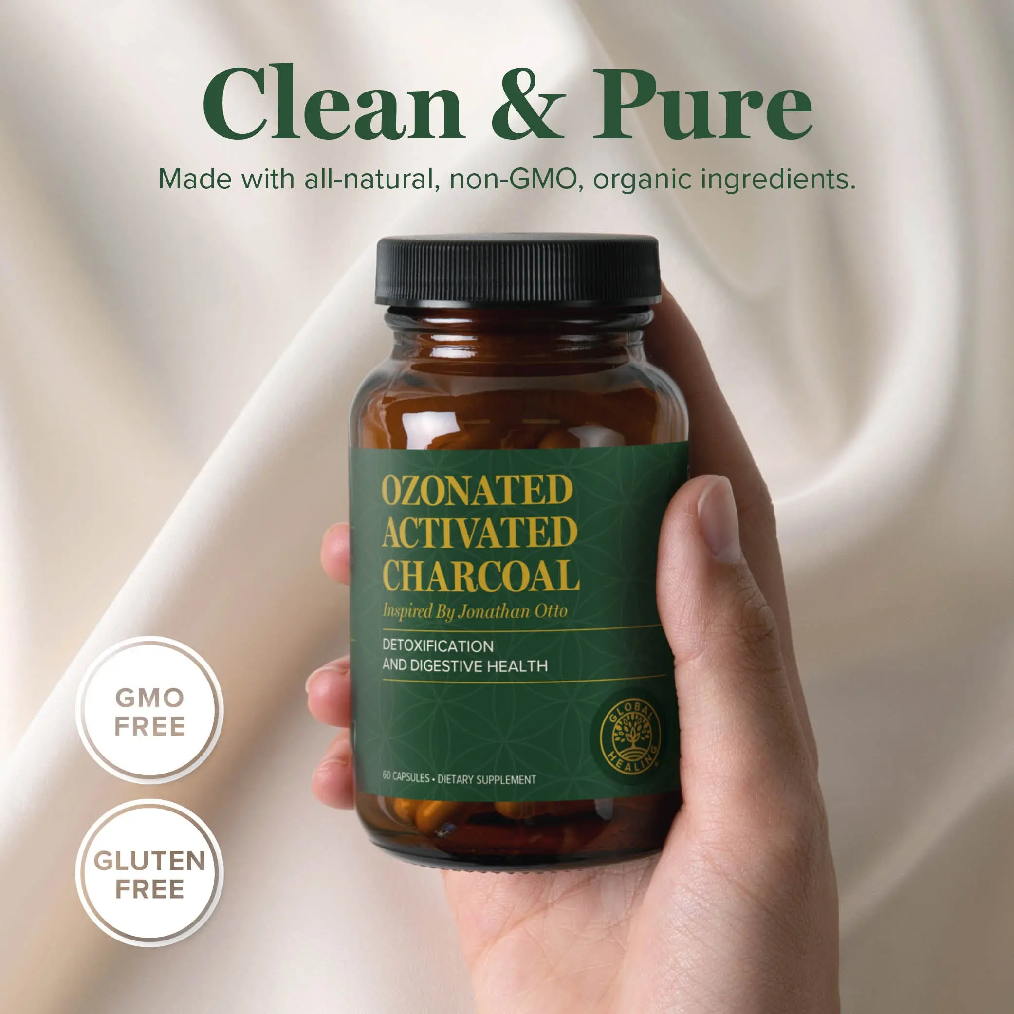 Global Healing Ozonated Activated Charcoal - 60 Capsules Global Healing Ozonated Activated Charcoal - 60 Capsules