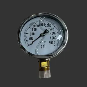 Heavy Duty 5000 PSI (5K) Liquid-Filled Oilfield Pressure Gauge – 1/2" NPT Bottom Mount (Part # 1002G5K)