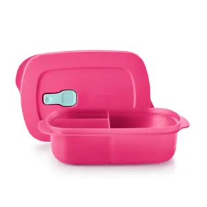 Tupperware Crystal Wave Plus Reheatable Food Storage Containers - Round Divided Microwave Dish with Leakproof Lid & Heat-Resistant Material - Perfect for Travel & Office