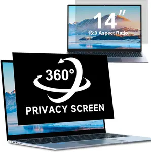 LUSADESIGN 4-way 360°Laptop Privacy Screen For 14 Inch 16:9 Computer, Removable Privacy Screen For Laptop Monitor, Anti Glare And Blue Light, Compatible With HP Dell Lenovo Asus Samsung Acer Thinkpad